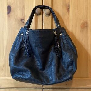 Black Pebbled Leather Bag by Varrialé. Italian Leather. Like New!